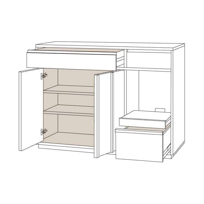 WICK(ウィック) キッチンカウンター W1190 | キッチン収納 | unico（ウニコ）公式 - 家具・インテリアの通販