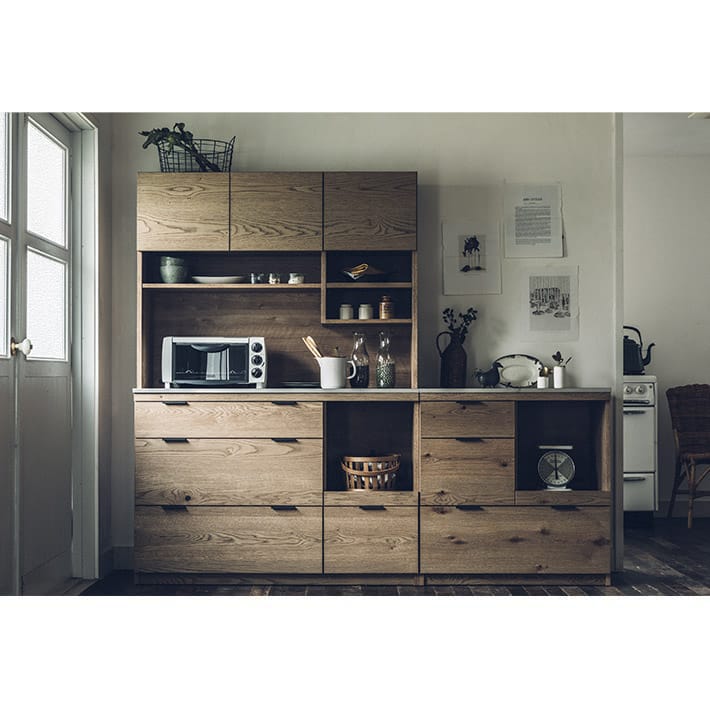 unico ADDAY キッチンボード 食器棚 カップボード W1230-