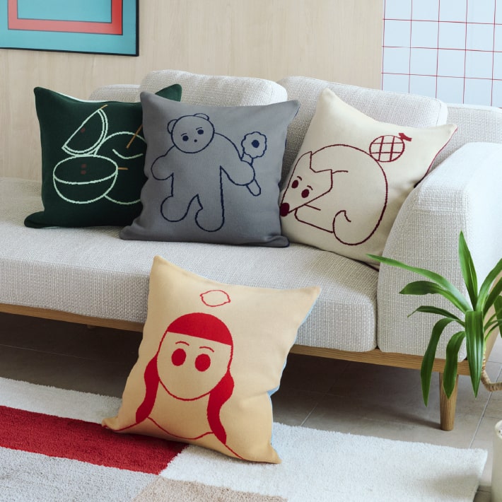 【セット品】Moe Kakimoto×unico　クッションカバー 45角 CAT 中材込み